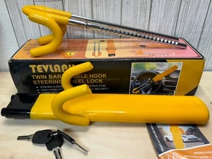 Tevlaphee Twin Bar Double Hook Steering Wheel Lock - Picture 1 of 10