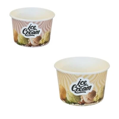 VEPATIM Eisbecher Pappe Dessertbecher 140 175 ml bedruckt ICE CREAM Ø70 85 mm