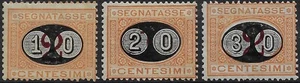 1890 Italia Regno Segnatasse mascherine soprastampati certificato MH ling - Imagen 1 de 1