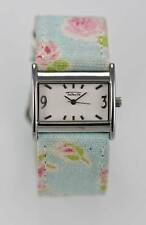 Talbots Watch Womens Stainless Silver Water Resist Flowered Leather White Quartz