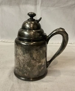 Antigua jarra de jarabe con tapa chapada doble plateada Southington C Co. de 1878 - Imagen 1 de 11