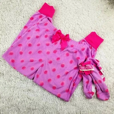 NEW Circo girls sleep pants and matching slippers SIZE S fleece neon pink (Y) - Image 1 of 4