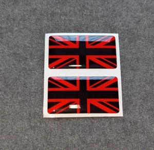 50MM X 25MM LARGE REFLECTIVE RED UNION JACK - GEL DOMED STICKER X 2 - Picture 1 of 1