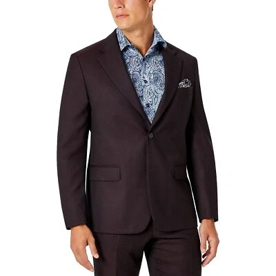 Tallia Men's Solid Wool Blend Sportcoat Wine Size 38S NWT - Image 1 of 4