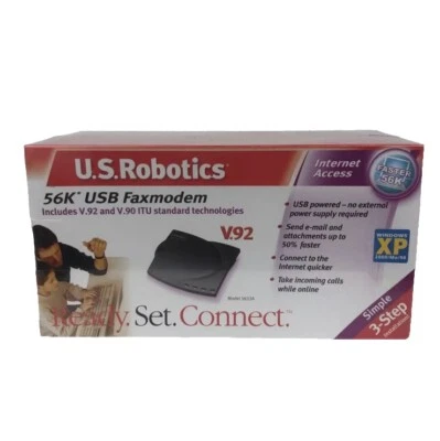 ** NEW U.S. Robotics 56K Fax Modem USB V.92 V.90 56K ITU USR5633A - Image 1 of 4