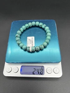 9 mm natürliches Hubei türkisfarbenes Perlenarmband 24,8 g - Bild 1 von 14