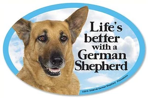 Life's better with a German Shepherd 6" x 4" Oval Magnet Made in the USA - Picture 1 of 1
