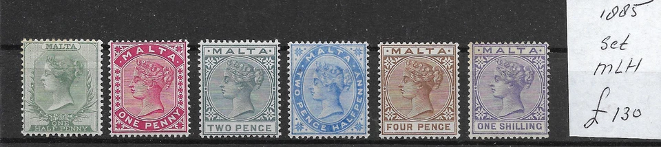 BRITISH MALTA @ 1885  SET MLH NICE PRICED    @ Mal.50 Foto 1 de 1