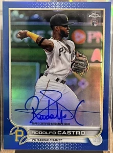 2022 Bowman Chrome Rookie Autographs BLUE Refractor Rodolfo Castro RC Auto #/150 - Picture 1 of 2