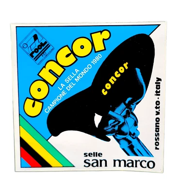 RARO Calcomanía Adhesiva Bicicleta CONCOR ORIGINAL 1980 Campione San Marco Foto 1 de 2