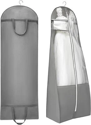 70" Bridal Wedding Dress Bag for Long Gowns Travel Garment Prom GREY  - Image 1 of 4