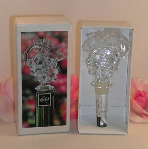 New in Box Mikasa Crystal Wine Bottle Stopper Fruit Collection Grapes Vine Leaf - Picture 1 of 6
