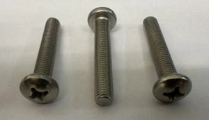 3/8" (16TPI), Stainless Steel, UNC, Pan Head, Phillips, Machine Screws. - Picture 1 of 2