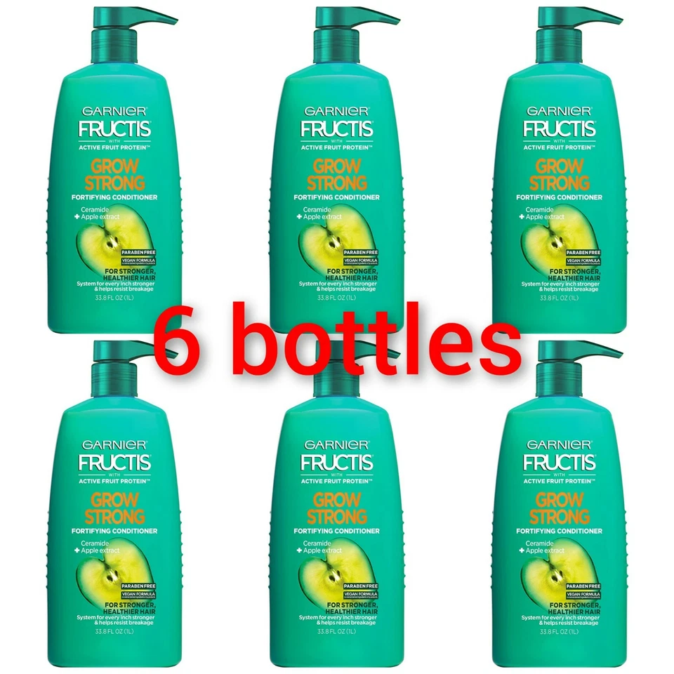 6 x Garnier Fructis Grow Strong Conditioner, 33.8 fl. oz.6 Pack - Image 1 of 4