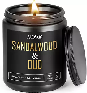 Scented Candles for Men - Sandalwood & Oud Candles for Home Scented, Masculine B - Picture 1 of 6