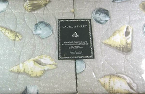 Laura Ashley Set of 2 Quilted Standard Shams Cockatoo Bay 100% Cotton  - Picture 1 of 2