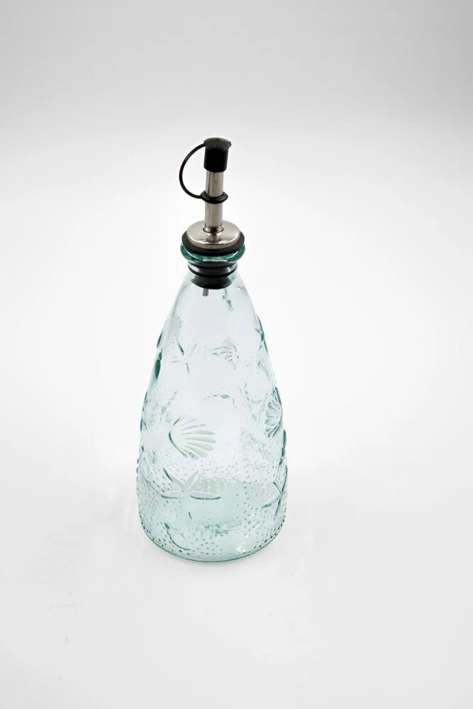 Ölflasche-Set 4x1 Liter – Mit Edelstahl-Ausgießern, Schwarz-matt, Inkl. Etiketten & Trichter, Made In Germany
