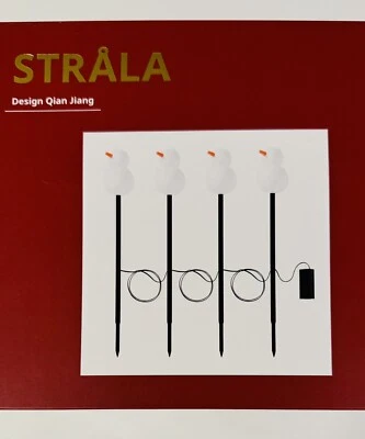 IKEA Strala LED Erdspieße Schneemann Weiß 905.825.17 Batteriebetrieben NEU OVP - Bild 1 von 4