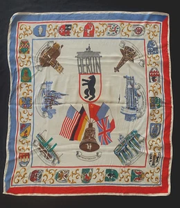 Berlin vintage souvenir scarf 1950s/60s-poly-31”X30” - Picture 1 of 4