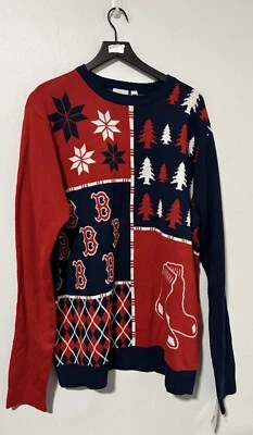 Boston Red Sox Christmas Sweater Mens XXL Baseball MLB Genuine Merch Adult - Image 1 of 4