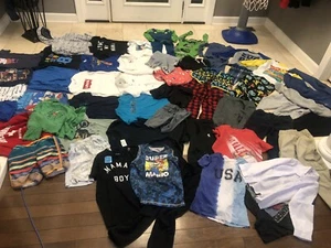 Lot Of 66 Size 7-8 Boys Shorts, T-shirt’s, Pants, Swim Short, Pj’s, Dress Shirts - Picture 1 of 6