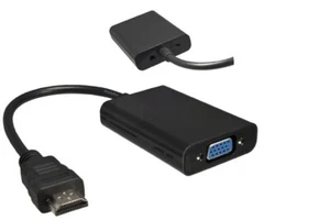 DINIC HDMI Adapter Typ A 19pol Stecker - VGA Buchse, mit Audio-Buchse, schwarz - Bild 1 von 2