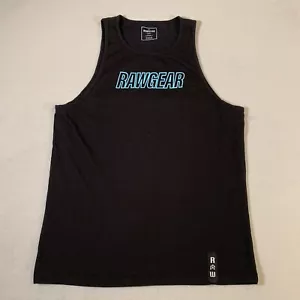 Raw Gear Shirt Mens Large Black Tank Top Fitness Adult RAWGEAR Body Building Gym - Picture 1 of 10