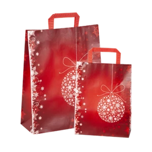 SHOPPER CARTA kraft rosso natale decorazione natalizia 32 + 13x41cm Gr 90 50 pz - Picture 1 of 1