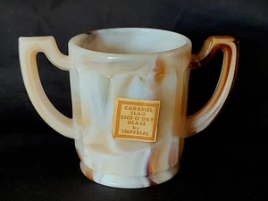 Imperial Glass Colonial Carmel Slag Colonial 2-Handled Toothpick Holder - Picture 1 of 5