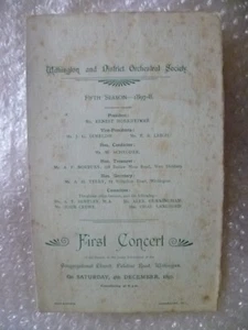 1897 Concert Programme S Warburg N Farrell W Schroder S Warburg - Imagen 1 de 3