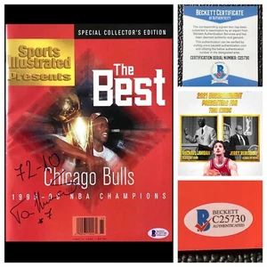 Toni Kukoc Signed 1996 SI (Beckett) Auto Bulls Inscription Michael Jordan Cover - Picture 1 of 5