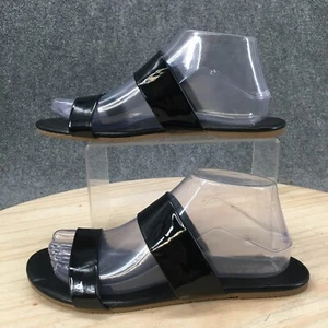 Sandalias para mujer Lauren Conrad 8 M Firefli deslizantes planas negras cuero sintético informales - Imagen 1 de 11