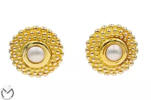 Orecchini CHIMENTO oro giallo 18 kt 750 tondi sfere con perle Mabe -715/ST- - Foto 1 di 5