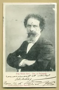 Enrico Ferri (1856-1929) - Famoso criminologo italiano - Rara foto firmata 1906 - Foto 1 di 2