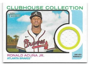 Reliquia de colección Topps Heritage 2022 Ronald Acuña Jr Clubhouse -BRAVES- #CCR-RAJ - Imagen 1 de 1