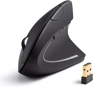 Anker 2.4G Wireless Vertical Ergonomic Optical Mouse 5 Buttons 800/1200/1600 DPI - Picture 1 of 8