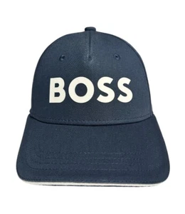 Hugo Boss Logo Navy Blue White Adjustable Baseball Hat Cap Adult Size OSFM - Picture 1 of 8