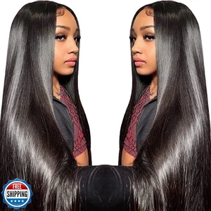 13x6 Lace Front Wigs Human Hair for Women 180 Density 32 Inch Straight Lace F - Picture 1 of 5