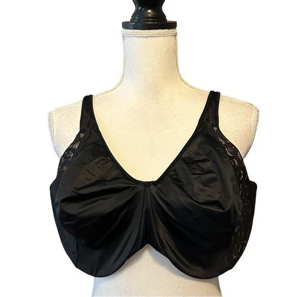 BALI Style DF1004 Unlined Minimizer Underwire Bra Plus SZ 44DDD Black - Image 1 of 4