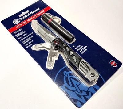 Smith & Wesson углерода стали мульти инструмент тактический складной карманный нож фонарик - Изображение 1 из 2