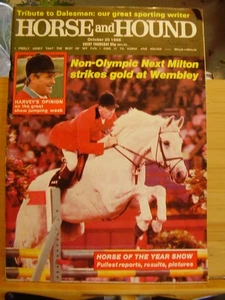 HORSE AND HOUND MAG OCT 1988  HARVEY SMITH CHARLES STIRLING NICOLE UPHOFF - Picture 1 of 3