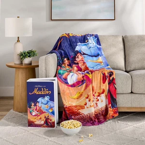 Disney Classic VHS Boxed Silk Touch Throw, 50" x 70" Aladdin Blanket - Picture 1 of 4