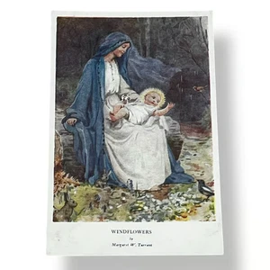 AK Windblumen Madonna Kind Margarete mit Garantie geteilte Rückseite Karte A711 - Bild 1 von 2