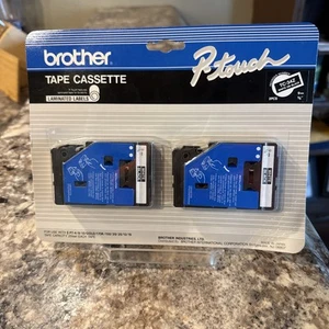 BROTHER TC-34Z 3/8 IN. WHITE ON BLACK P-TOUCH TAPE 2/PACK - Picture 1 of 3
