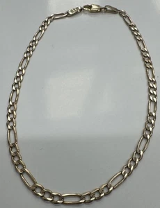 10ct 417 Yellow Gold Figaro Bracelet 8.25" 3mm Fully Hallmarked - Picture 1 of 13