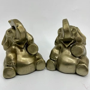 Par de sujetalibros de elefante de latón vintage de EE. UU. PM Craftsman 5" - Imagen 1 de 8