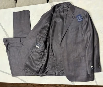 Jos. A. Bank Reserve 46R(40W)  Brown Plaids  Suit- Luxury Italian Wool - Image 1 of 4