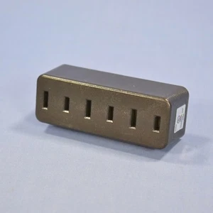 Leviton Polarized Brown Triple Tap Outlet Adapter NEMA 1-15R 15A 125V Bulk 63 - Picture 1 of 5