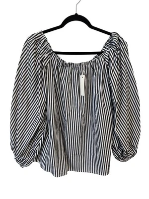 Olivaceous Off The Shoulder Striped Top Size Small Long Sleeve Black White NEW - Image 1 of 4