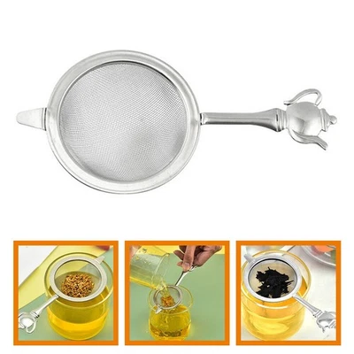 STAINLESS STEEL WIRE MESH SIEVE WITH HANDLE KITCHEN TEA STRAINER FILTER - Image 1 of 4